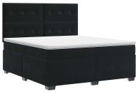 vidaXL Boxspringbed met matras, zwart, 140 x 200 cm, fluweel