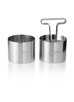 Patisse Bakring met aandrukker - Set van 2 - RVS - Zilver