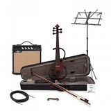 Gear4music 5 String Electric Violin Amp Pack, Trans Red