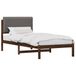 vidaXL Bedframe met gestoffeerd hoofdbord Donkerbruin en lichtgrijs