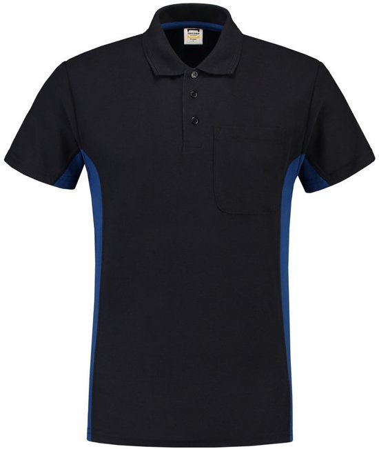 Tricorp poloshirt bi-color - navy / koningsblauw - Maat M