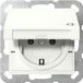 Gira Systeem 55 Wandcontactdoos met randaarde klapdeksel 1V Zuiver wit MAT 445427