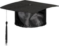 Widmann - Leraar & Professor & Scholier & Student Kostuum - Amerikaanse Afstudeerhoed Satijn - Zwart