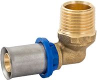 KIRCHHOFF MS knie 90°, blanco, 20 mm x 1/2"BU, persfitting voor meerlagen buis