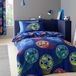 Catherine Lansfield Bright Football omkeerbare dubbele dekbedovertrek set met kussenslopen marineblauw
