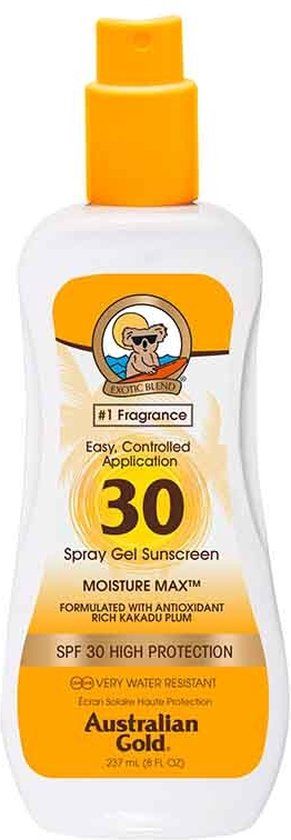 Australian Gold SPF 30 Spray Gel - 237 ml - Zonnebrandcrème - Zonder Bronzer