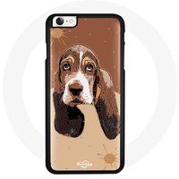 Maniacase Etui voor Iphone 6 Plus beige Hond Basset