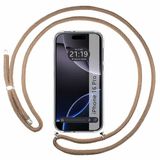 Transparante Apple Transparante beschermhoes voor iPhone 16 Pro (6,3 inch), met koord in camelbruin