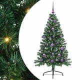 vidaXL Kunststof Voorverlichte Kerstboom met 150 LED Groen 150 cm PVC