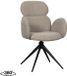LABEL51 Vidar Chaise de salle à manger - NATUREL - Tissu Royal - Cadre en métal noir