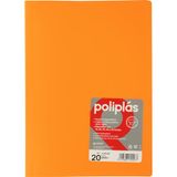 Grafoplas - Map, transparant, A4, oranje, 20 inzetstukken van polypropyleen
