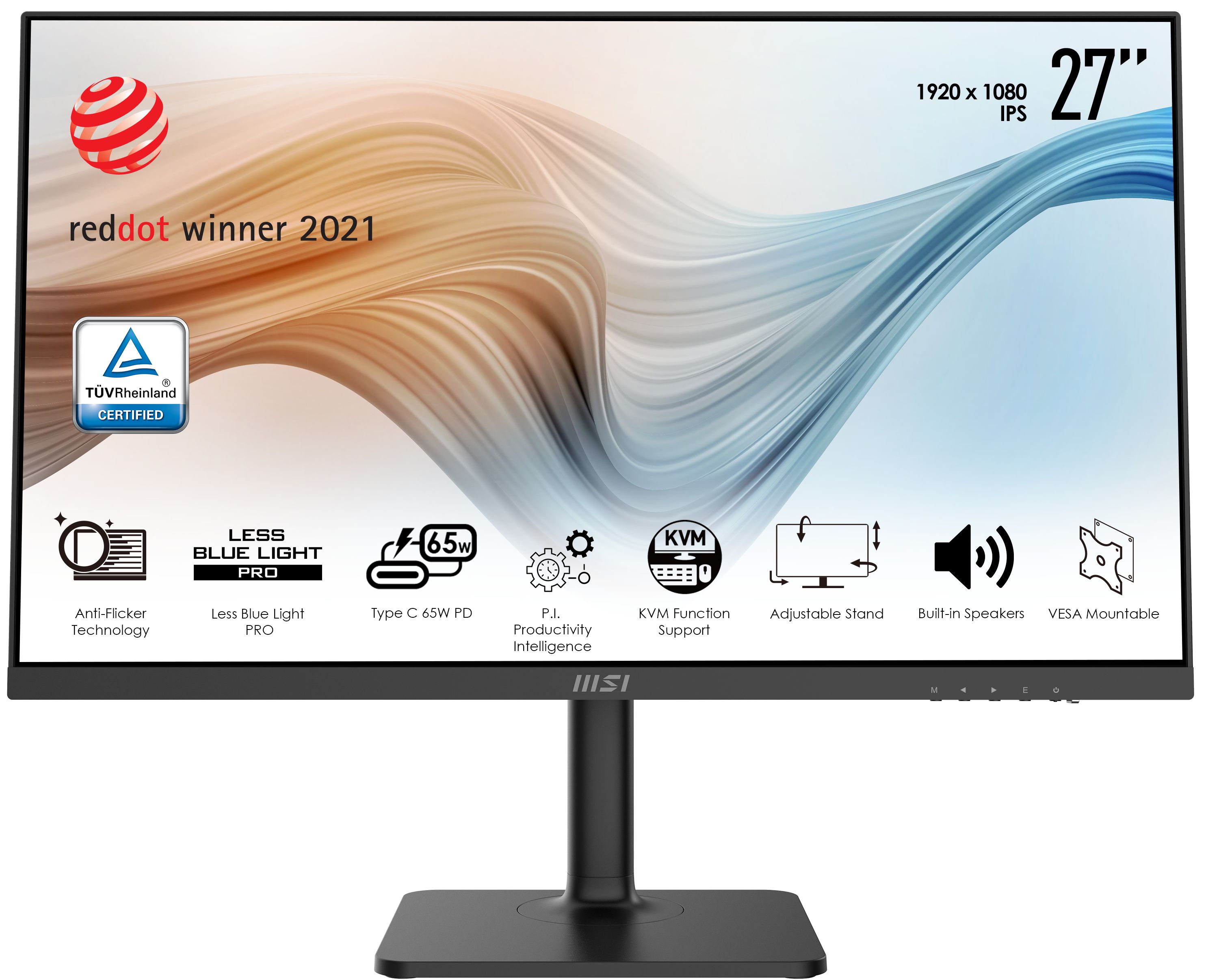MSI Modern MD272P - 27" Full HD Monitor - IPS - 75Hz - Black