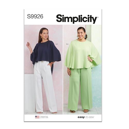 SIMPLICITY Naaipatroon SS9926AA Misses' en dames tops en broeken AA (10-12-14-16-18)