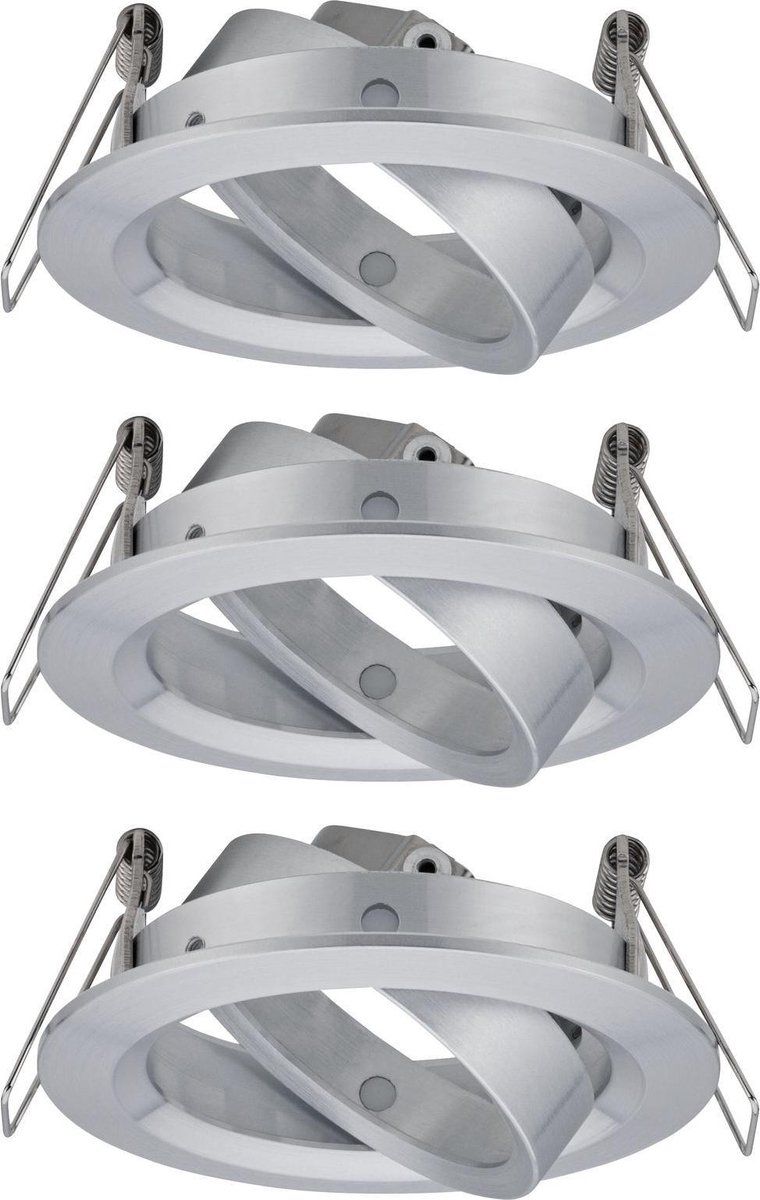 Paulmann Choose Basisset Inbouwspot Zwenkbaar Rond 84mm 3x10W - Alu Gedraaid