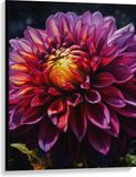 Merkloos / Sans marque Canvas - Grote Bloeiende Paars met Oranje Bloem - 75x100 cm Foto op Canvas Schilderij
