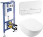 Villeroy & Boch Subway 3.0 Toiletset - Sans bride - Cuvette à la française - Réservoir encastré - Plaque de déclenchement Twistflush - Abattant laqué - Softclose & Quickrelease - CeramicPlus - Blanc pierre (Blanc mat)