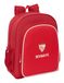 Safta Sevilla FC Schoolrugzak voor kinderen, aanpasbaar aan kinderwagen, ideaal voor kinderen van schoolleeftijd, comfortabel en veelzijdig, kwaliteit en duurzaamheid, 32 x 12 x 38 cm, Rood, M, Casual
