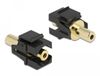 Delock Keystone Module stereo jack female 3.5 mm 3 pin to stereo jack female 3.5 mm 3 pin gold plated black