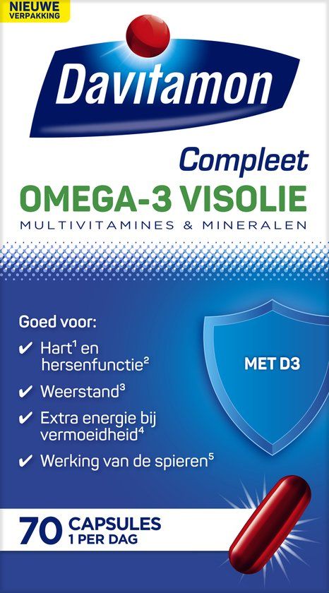 Davitamon Compleet + Omega 3 Visolie - Multivitamine - 70 Capsules
