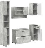 vidaXL Badkamermeubelset 5 st Beton Grijs 35 x 30 x 192 cm