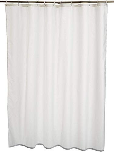 AmazonBasics stoffen douchegordijn met print, wit, 180 x 180 cm