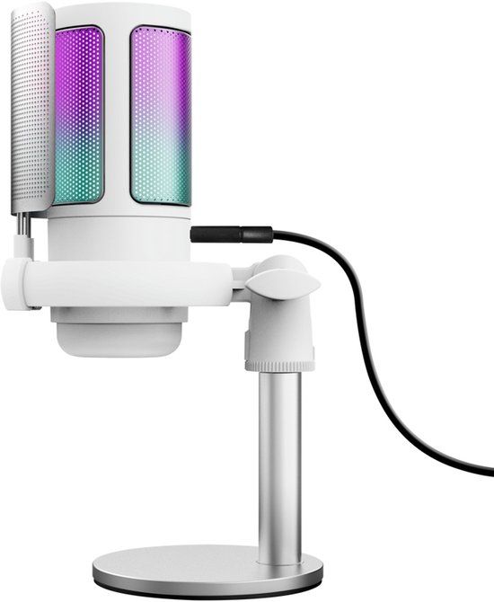 Trust GXT 238W Auron - USB Microfoon - Gaming en Streaming - Cardioïde - RGB Verlichting - Wit