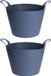 Seaux/paniers à linge flexibles - 2x pièces - 30L - bleu - plastique