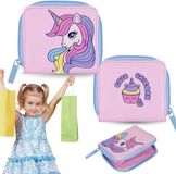 sarcia.eu Eenhoorn portemonnee voor meisjes, roze portemonnee, portemonnee voor meisjes met slot 9x10x2 cm