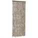 Rideau anti-mouches 100x200 cm chenille taupe et blanc
