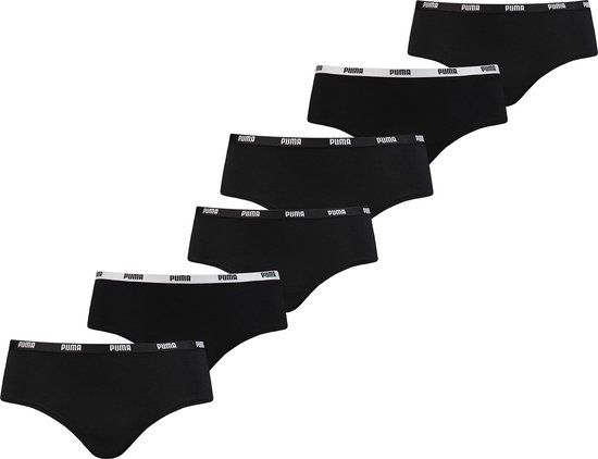 Puma Dames Hipster - 6 Pack - Zwart - Maat L