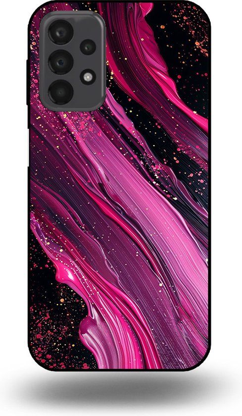 Smartphonica Samsung Galaxy A23 5G Case - Marble Design - Purple/Pink TPU Back Cover