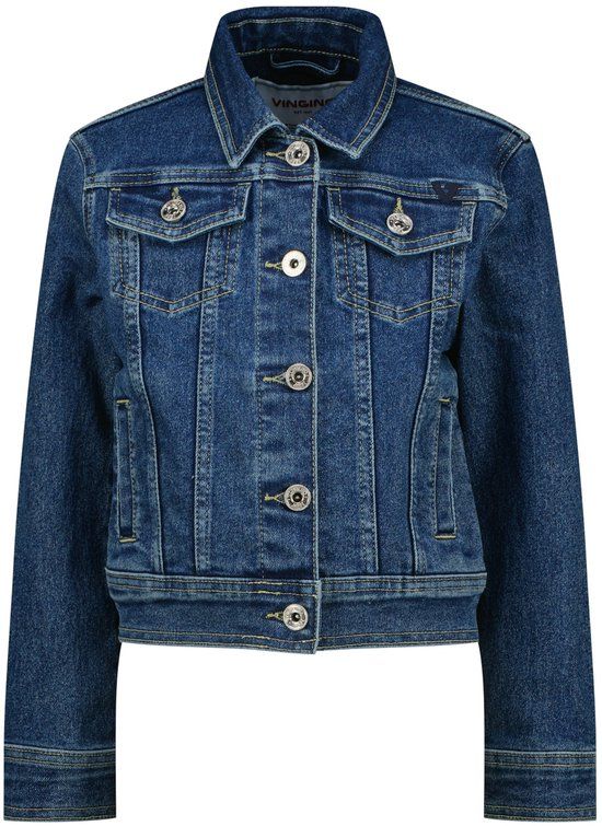 Vingino Taylin icon Meisjes Spijkerjas Blauw Vintage Maat 152