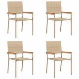 vidaXL Fauteuils de jardin 4 pièces crème et marron