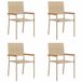 vidaXL Fauteuils de jardin 4 pièces crème et marron