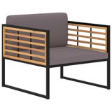 VidaXL Tuinstoelen 2 st met kussens massief acaciahout donkergrijs