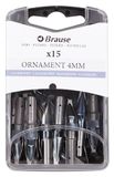 Brause 152040B - Letteringpennen voor penhouder - Doos 15 Ornament-pennen 4 mm - Fabricage Duitsland