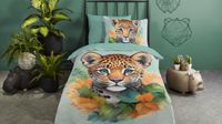 Good Morning dekbedovertrek boho tijger - 1 persoons 140x200/220 cm - Mint - 100% Katoen renforcé