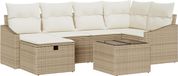 vidaXL Canapé 6 pièces Poly rotin beige/crème