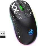 HxSJ HXSJ T90 2.4G Stille Draadloze Gaming Muis - Bluetooth - Zwart