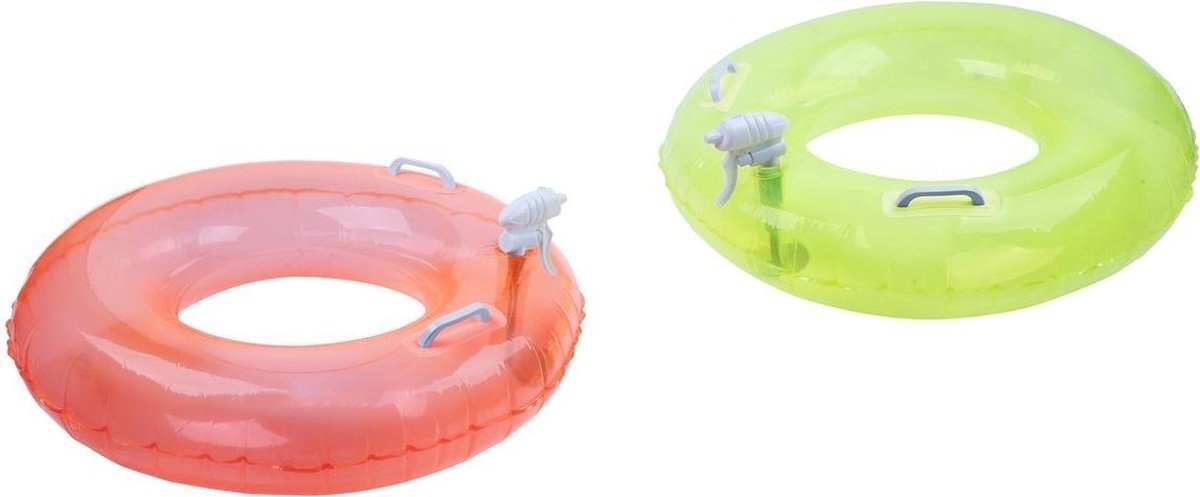 Sunnylife Set van 2 Opblaasbare Zwembandringen Met Waterpistool Neon