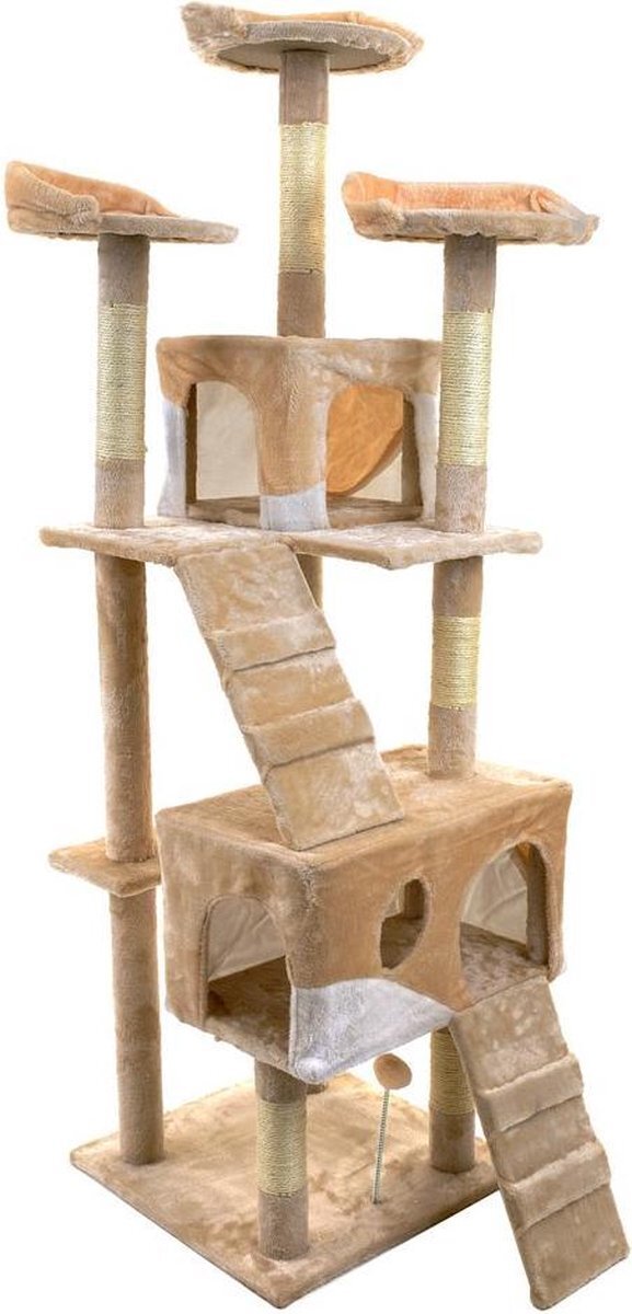 Viking Choice Krabpaal kattenboom XXL 170 x 49 x 49 cm beige bruin