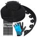 Elzusha - 15 m bordure de jardin flexible en plastique avec ancrages au sol et gants