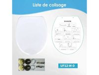 HomSeat Abattant WC en forme de O de qualité supérieure avec fonction d’arrêt en douceur – Fabriqué en plastique de haute qualité, 44,6 x 37,3 cm, 1 ensemble