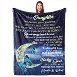 UFOORO Gepersonaliseerde deken voor dochter, gepersonaliseerde deken voor papa en mama, verjaardag, 140 x 177,8 cm