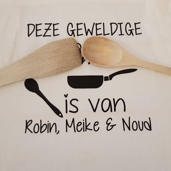 Maison Marcella Keukenschort met grappige tekst bedrukt cadeau Deze geweldige papa / mama / oma / opa is van namen / naam kleinkind / kind / kinderen katoenen Barbecueschort Keuken BBQ Schort Kookschort Kokschort BBQ Schort Kookschort Kokschort Moederdag