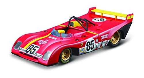 Bburago Ferrari 312P '72: Modelauto op schaal 1:43, Ferrari Racing serie, geschenkdoos, 12 cm, rood #85 (18-36302)