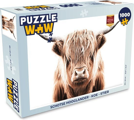 MuchoWow Puzzel Schotse hooglander - Koe - Stier - Legpuzzel - Puzzel 1000 stukjes volwassenen