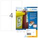 HERMA 4599 weerbest folielabels voor inkjetprinters A4, set van 14 (105 x 148 mm, 560 vellen, folie, mat) zelfklevend, bedrukbaar, permanente klevende stickers, 2.240 etiketten, wit