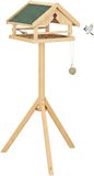 Relaxdays Vogelvoederhuisje op paal - 120 cm - Hout