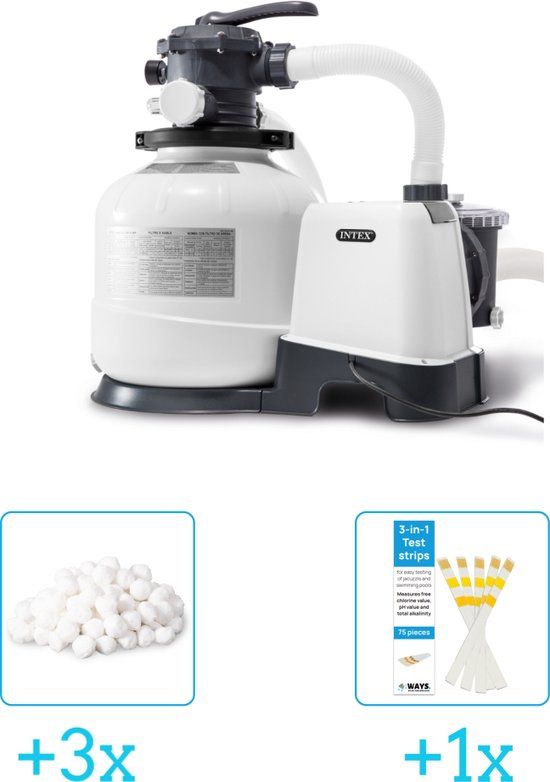 Intex 26648GS Zandfilterpomp - SX2800 - 8000 l/h - Incl. filterbollen & teststrips